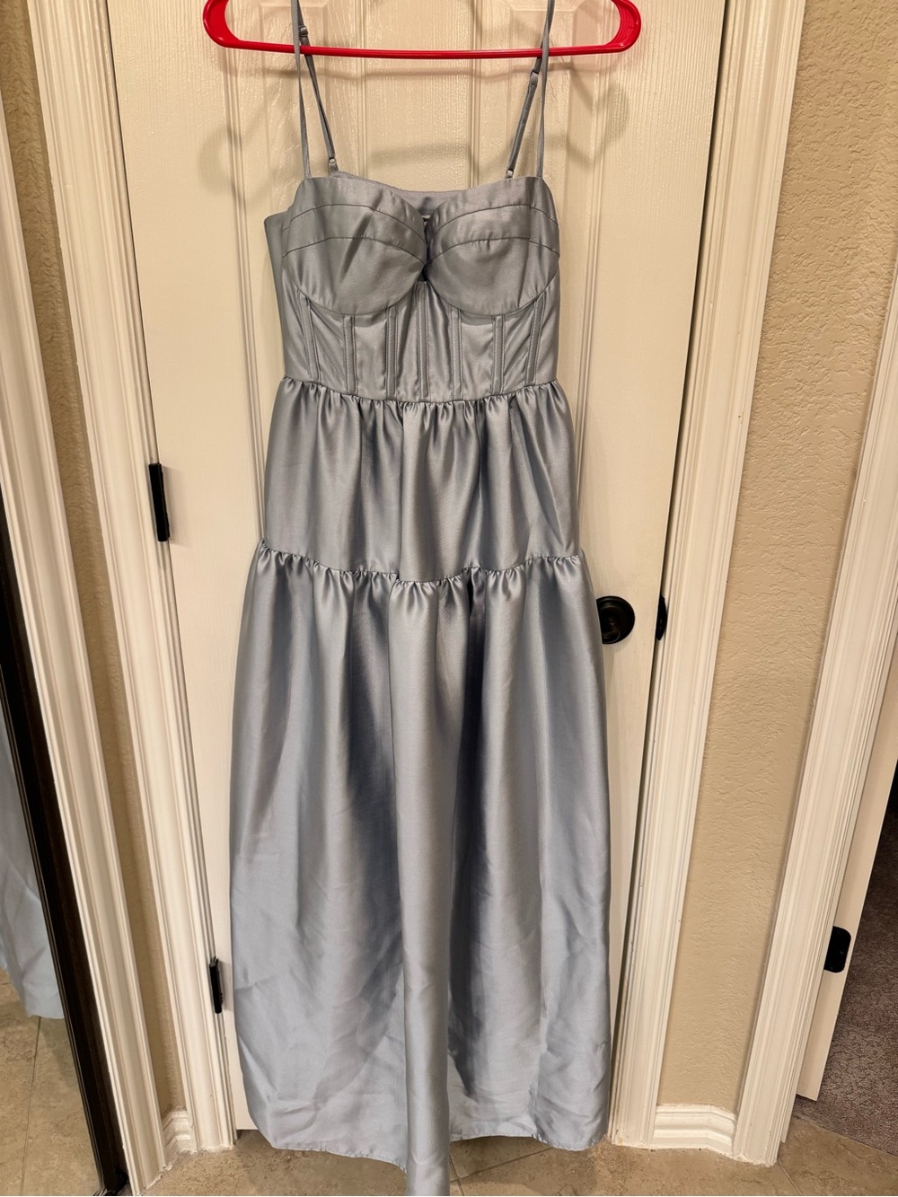 Maison Amory THE WINDSOR MAXI DRESS IN ASH BLUE